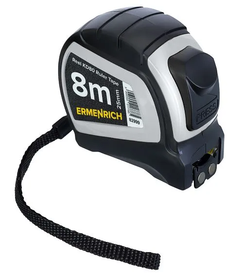 Odolný svinovací metr Ermenrich Reel KD80 s magnetickým háčkem