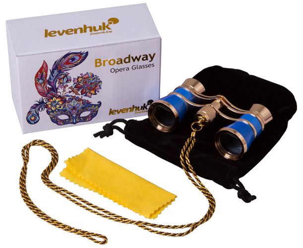 Divadelní kukátko Levenhuk Broadway 325C Blue Wave/Modrá vlna s řetízkem