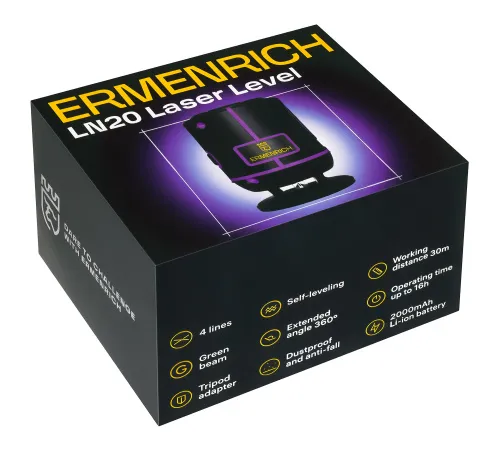Laserový nivelační přístroj Ermenrich LN20 fialový
