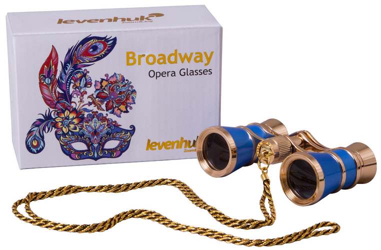 Divadelní kukátko Levenhuk Broadway 325C Blue Wave/Modrá vlna s řetízkem