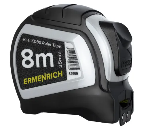 Odolný svinovací metr Ermenrich Reel KD80 s magnetickým háčkem