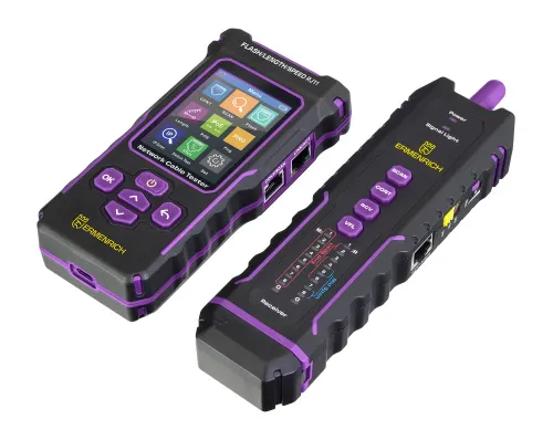 Multifunkční tester kabelů Ermenrich NetGeeks NP50 pro precizní diagnostiku sítí